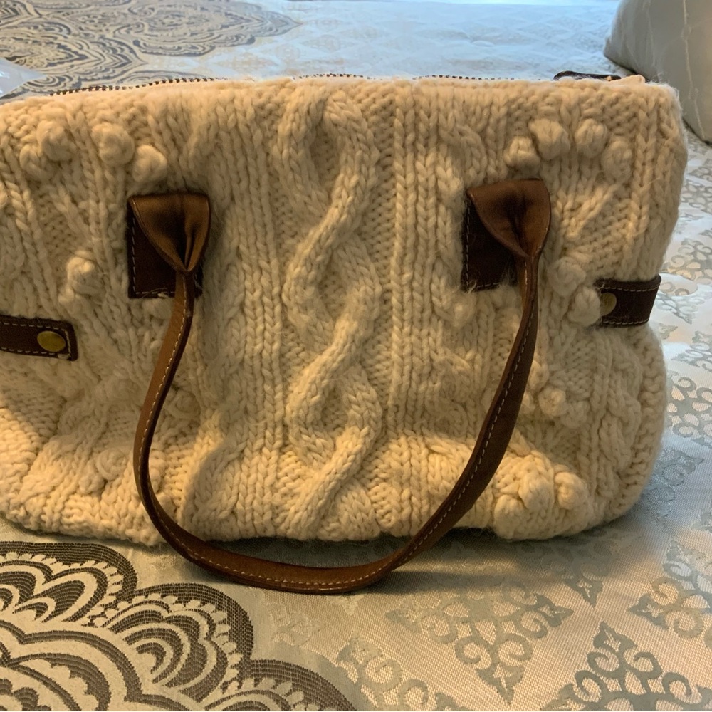J crew cable knit shoulder bag 12x9